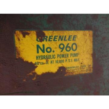 RX-361, GREENLEE ELECTRIC HYDRAULIC POWER PUMP MODEL 960