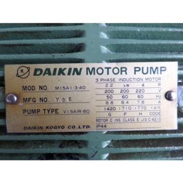 DAIKIN PUMP V15A1R-80 V15AIR-80 VI5AIR-80, M15A1-3-40 M15AI-3-40 MI5AI-3-40 John