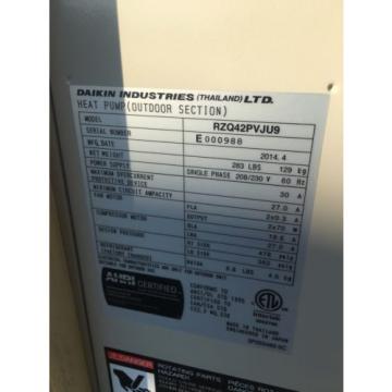 Daikin  RZQ42PV9U9 heat pump 42,000 btu out door unit only