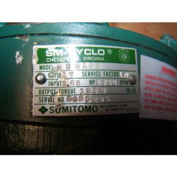 Origin SUMITOMO 17:1 SM-CYCLO GEAR SPEED REDUCER 265 HP MODEL HS3105