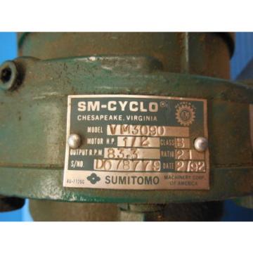 SM CYCLO SUMITOMO TC F 3 PHASE INDUCTION MOTOR 3 HP CNHM3 4105YA 8 GEAR REDUCER