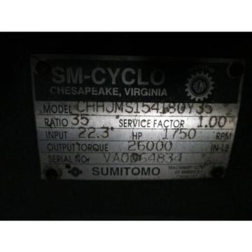 Sumitomo Gear CHHJMS154180Y35 223HP Ratio: 35 1750RPM Input Service Factor: 10