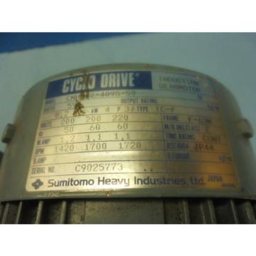 SUMITOMO CNHM02 - 4095 - 59 AC INDUCTION GEAR MOTOR TC - F  TYPE F - 63M TOOLING