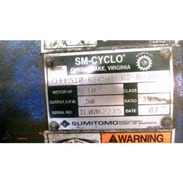 SUMITOMO CHHMS10-6185YB-R2-B-35, CYCLO 6000 GEAR MOTOR, RATIO: 6:1 #232294