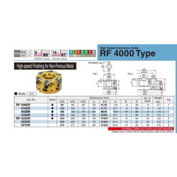 Sumitomo RF4125R High Speed Non Ferrous Finish Cutter 8 Tooth w/Inserts amp; Arbor