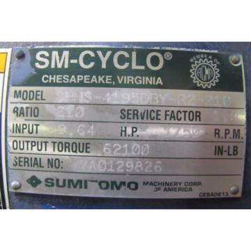 SUMITOMO CHHS-4195DBY-R2-210 SM-CYCLO 210:1 RATIO SPEED REDUCER GEARBOX Origin