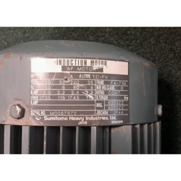 SUMITOMO CYCLO DRIVE CNHM05-4115DB-AV-104 TYPE TC-FV INDUCTION MOTOR 1735RPM Origin