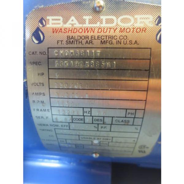 Sumitomo Geared Baldor 3 HP AC Motor CWDM3611T 8:1 Gear Box CNHJMS3-6125Y-8 #4 image