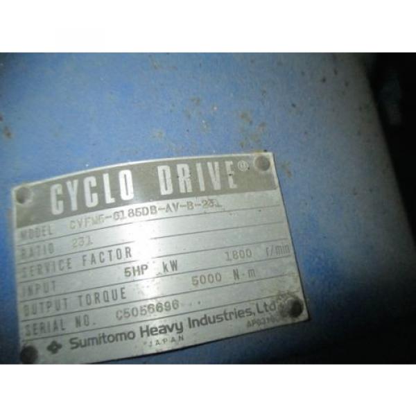 SUMITOMO SM CYCLO GEAR MOTOR 5HP CVF6185D - 231-1 #2 image