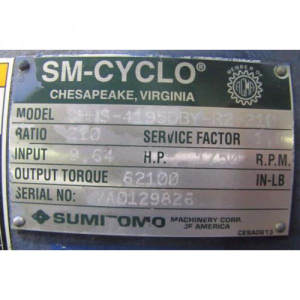 SUMITOMO CHHS-4195DBY-R2-210 SM-CYCLO 210:1 RATIO SPEED REDUCER GEARBOX Origin #2 image