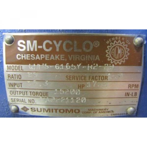 SUMITOMO CHHS-6165Y-R2-29 SM-CYCLO 29:1 RATIO SPEED REDUCER GEARBOX REBUILT #2 image