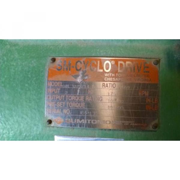 Origin SURPLUS SUMITOMO HM 3225/14 TL CONCENTRIC REDUCER, 7569 RATIO, 2HP 1800RPM #5 image