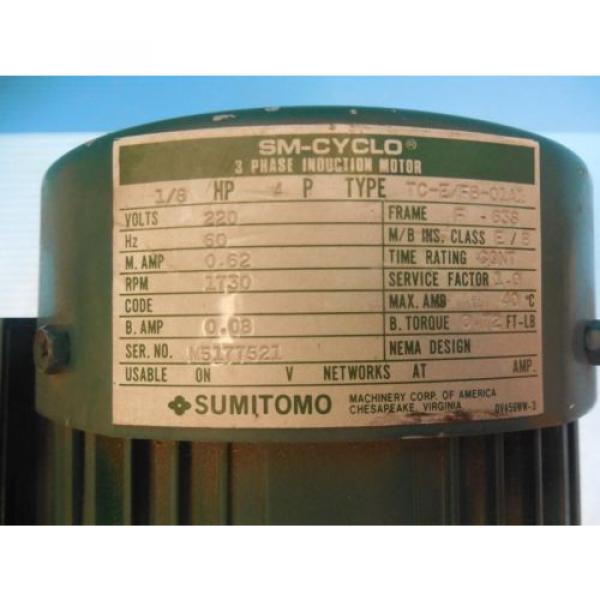 Origin SUMITOMO HMS 3090 1/8 HP 3 PHASE INDUCTION MOTOR 1730 RPM INDUSTRIAL TOOLS #4 image