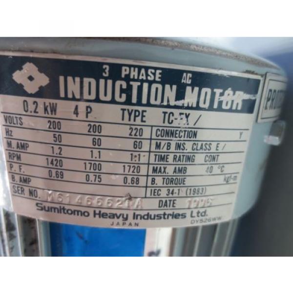 SUMITOMO INDUCTION MOTOR SPIRAL CONVEYER TC-FX 3 PHASE 02KW CNVM02-5085 #5 image