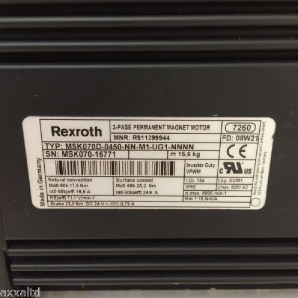 Servo Motor MSK070D0450NNM1UG1NNNN Rexroth MSK070D-0450-NN-M1-UG1-NNNN #5 image