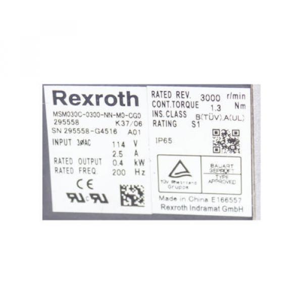 REXROTH MSM030C-0300-NN-M0-CG0 295558 SERVO MOTOR #3 image